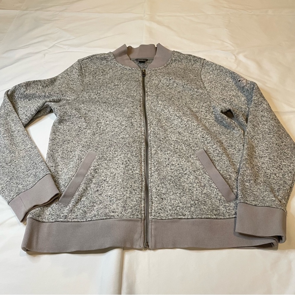 Eddie Bauer Gray Heather Bomber Zip Jacket